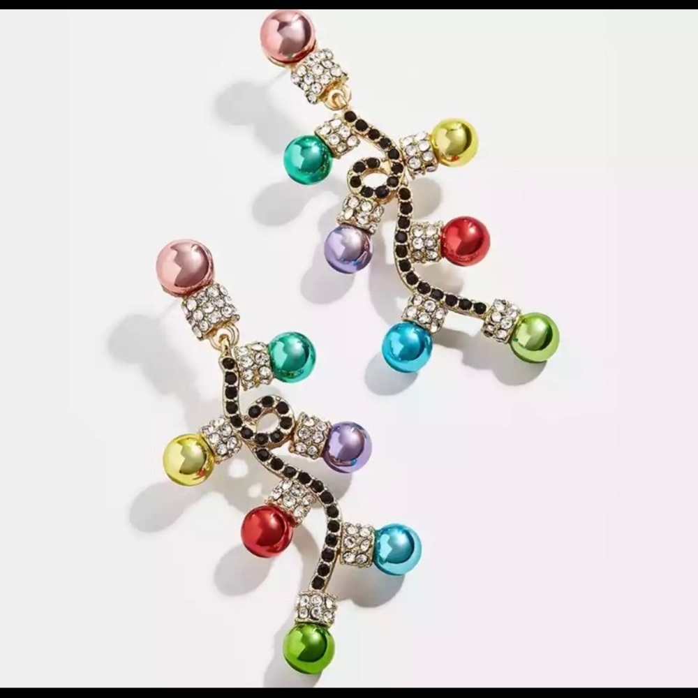 Colorful Christmas string lights drop earrings - Picture 3 of 3